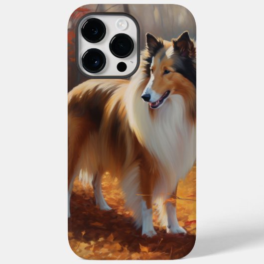 Ruwe Collie in herfstbladeren val inspireert Case-Mate iPhone Case (Achterkant)
