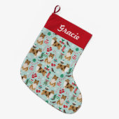 Ruwe Collie kerstmis Grote Kerstsok (Voorkant (Hangend))