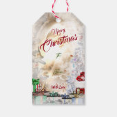 Ruwe Collie & Kitten, naar/van Var. -Kerstmis Cadeaulabel (Achterkant)