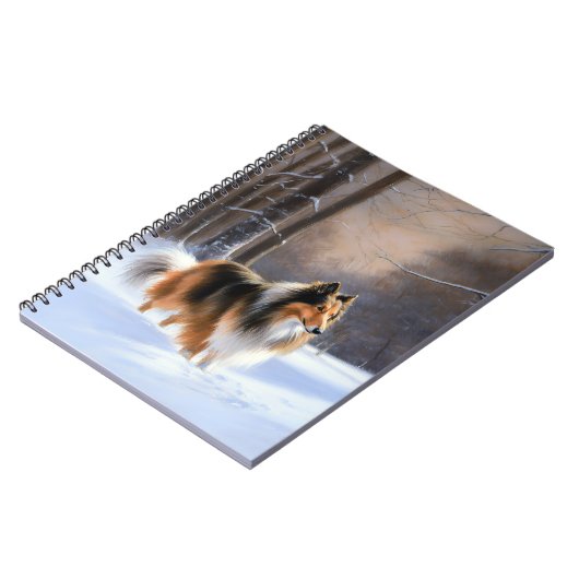 Ruwe Collie Laat het Sneeuwen Kerstmis Notitieboek (Linkerzijde)