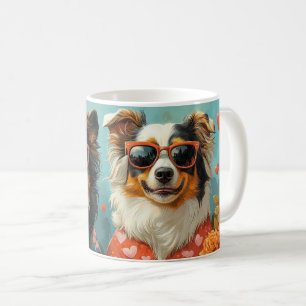 Ruwe Collie met Hartrozen Valentijnsdag Koffiemok