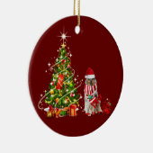 ruwe collie met Petten kerst Keramisch Ornament (Rechts)