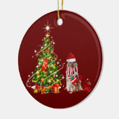 ruwe collie met Petten kerst Keramisch Ornament (Links)