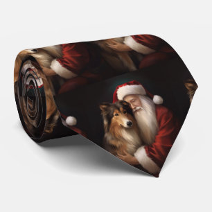 Ruwe Collie Met Sinterklaas Festive Kerstmis  Stropdas