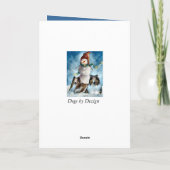 Ruwe Collie met Snowman Kerstmis Feestdagen Kaart (Achterkant)