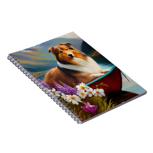 Ruwe Collie op een peddel: een Schilderachtig avon Notitieboek (Rechterzijde)