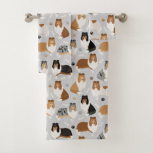 Ruwe Collie Paws en Botten Bad Handdoek