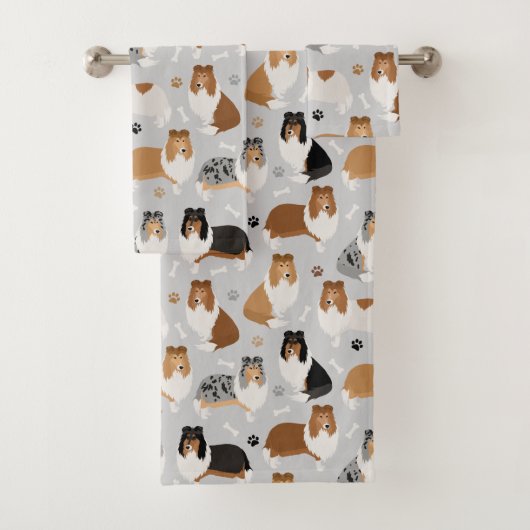 Ruwe Collie Paws en Botten Bad Handdoek (Insitu)