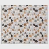 Ruwe Collie Paws en Botten Cadeaupapier (Vlak)