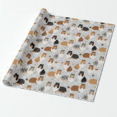 Ruwe Collie Paws en Botten Cadeaupapier (Uitgerold)