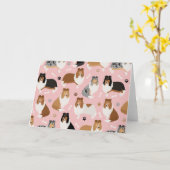 Ruwe Collie Paws en Botten Card Kaart (Gele Bloem)