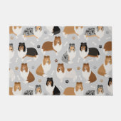 Ruwe Collie Paws en Botten Doormat Deurmat (Voorkant)