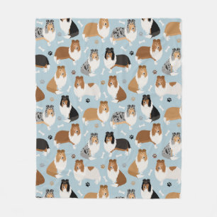 Ruwe Collie Paws en Botten Fleece Deken