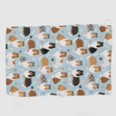 Ruwe Collie Paws en Botten Golfhanddoek (Horizontaal)