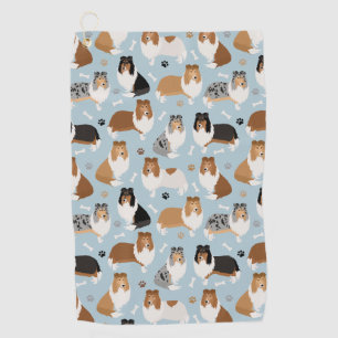 Ruwe Collie Paws en Botten Golfhanddoek