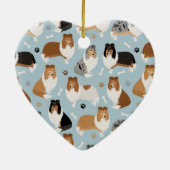 Ruwe Collie Paws en Botten Keramisch Ornament (Achterkant)