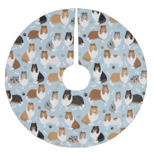 Ruwe Collie Paws en Botten Kerstboom Rok