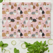 Ruwe Collie Paws en Botten Kitchen Towel Theedoek (Gevouwen)