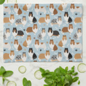 Ruwe Collie Paws en Botten Kitchen Towel Theedoek (Gevouwen)