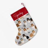 Ruwe Collie Paws en Botten Kleine Kerstsok (Achterkant (Hangend))