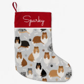 Ruwe Collie Paws en Botten Kleine Kerstsok (Voorkant)