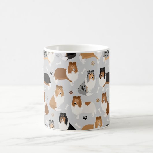 Ruwe Collie Paws en Botten Koffie Mok (Center)