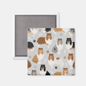 Ruwe Collie Paws en Botten Magnet (Voorkant / Achterkant)