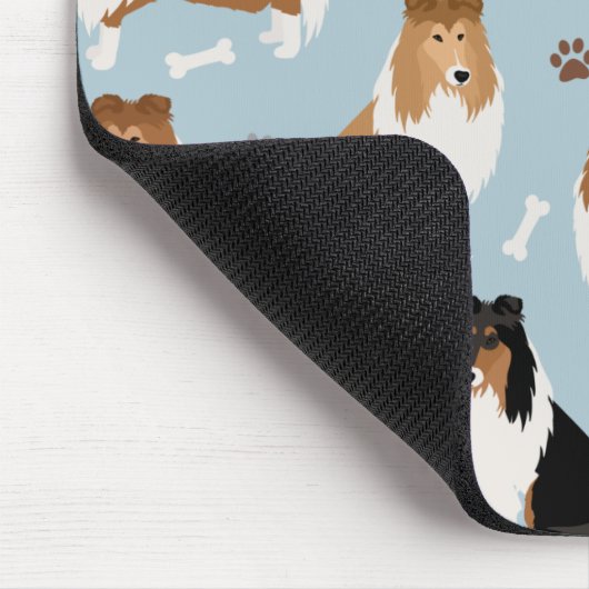 Ruwe Collie Paws en Botten Muismat (Hoek)