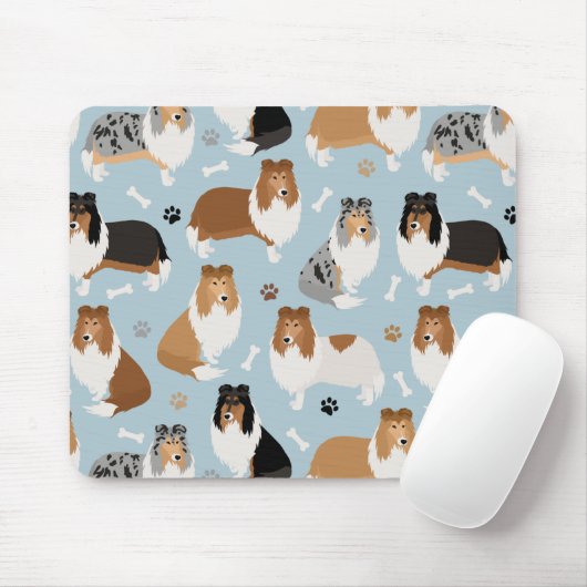 Ruwe Collie Paws en Botten Muismat (Met muis)