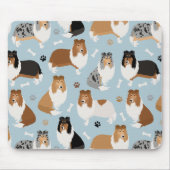 Ruwe Collie Paws en Botten Muismat (Voorkant)