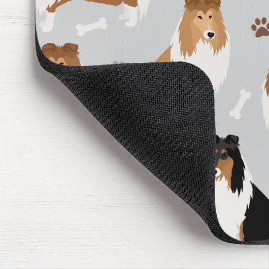 Ruwe Collie Paws en Botten Muismat (Hoek)
