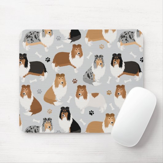 Ruwe Collie Paws en Botten Muismat (Met muis)