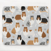 Ruwe Collie Paws en Botten Muismat (Voorkant)