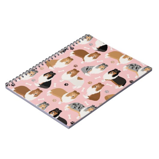 Ruwe Collie Paws en Botten Notitieboek (Linkerzijde)