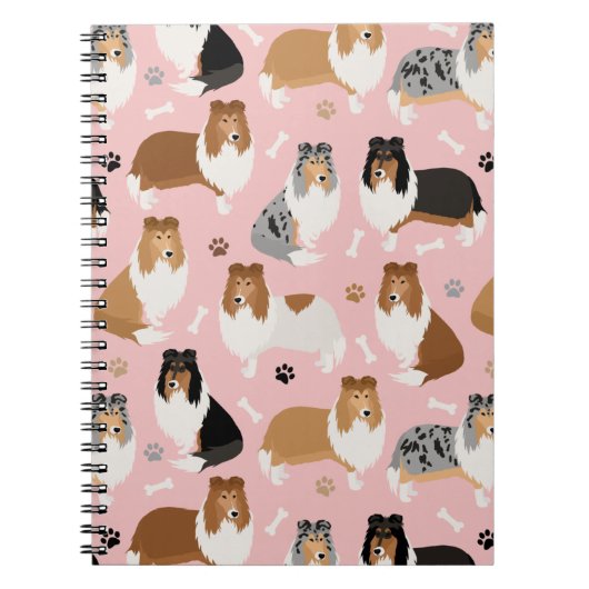 Ruwe Collie Paws en Botten Notitieboek (Voorkant)