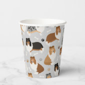 Ruwe Collie Paws en Botten Papieren Bekers (Achterkant)