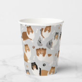 Ruwe Collie Paws en Botten Papieren Bekers (Rechts)