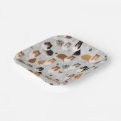 Ruwe Collie Paws en Botten Papieren Bordje (Gebogen)