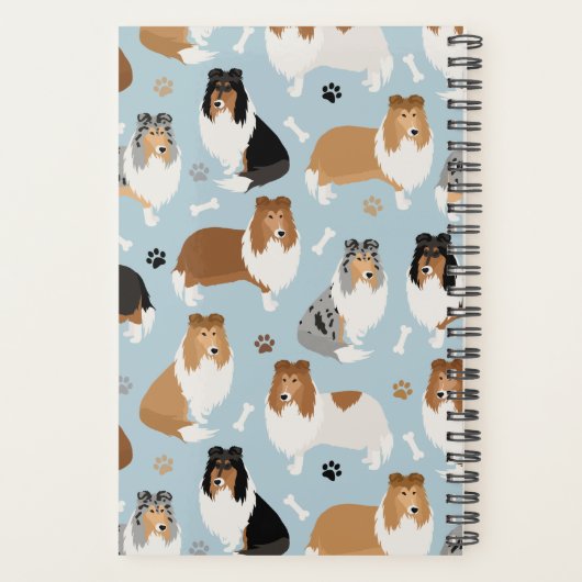 Ruwe Collie Paws en Botten Planner (Achterkant)