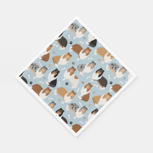 Ruwe Collie Paws en Botten Servet (Hoek)