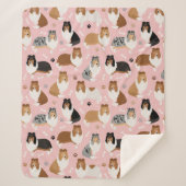 Ruwe Collie Paws en Botten Sherpa Blanket Sherpa Deken (Voorkant)
