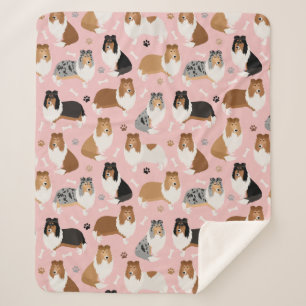 Ruwe Collie Paws en Botten Sherpa Blanket Sherpa Deken