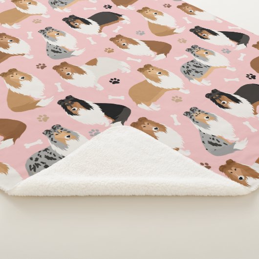 Ruwe Collie Paws en Botten Sherpa Blanket Sherpa Deken (3/4)