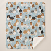 Ruwe Collie Paws en Botten Sherpa Deken (Voorkant)