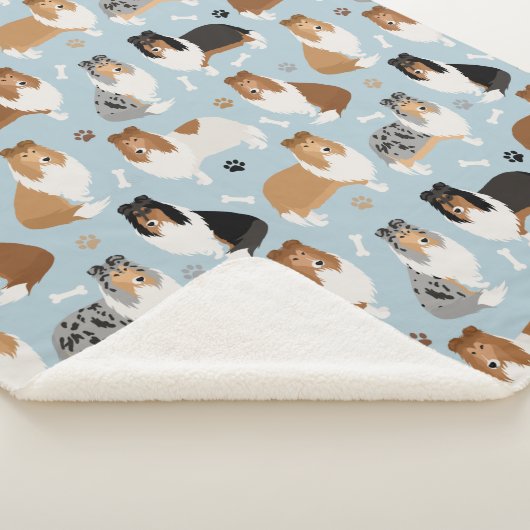 Ruwe Collie Paws en Botten Sherpa Deken (3/4)
