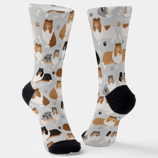 Ruwe Collie Paws en Botten Socks Sokken (Gebogen)