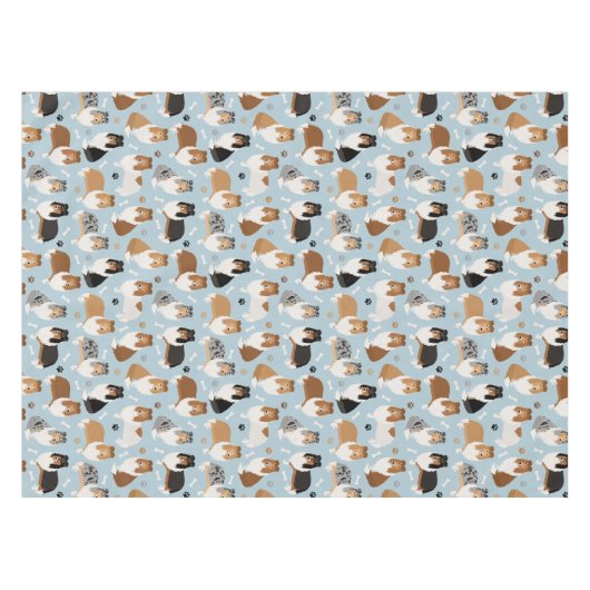 Ruwe Collie Paws en Botten Tafelkleed (Voorkant (Horizontaal))