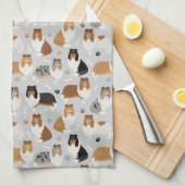 Ruwe Collie Paws en Botten Theedoek (Quarter Fold)