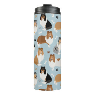 Ruwe Collie Paws en Botten Thermal Tumbler Thermosbeker