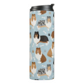 Ruwe Collie Paws en Botten Thermal Tumbler Thermosbeker (Gedraaid links)